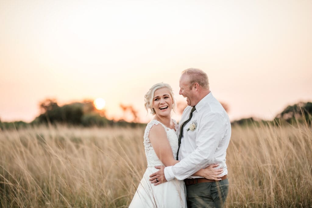 Creative bridal shoot in long grass