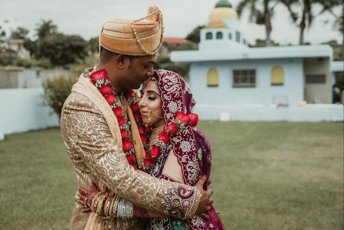 Gold and red Indian wedding outfits