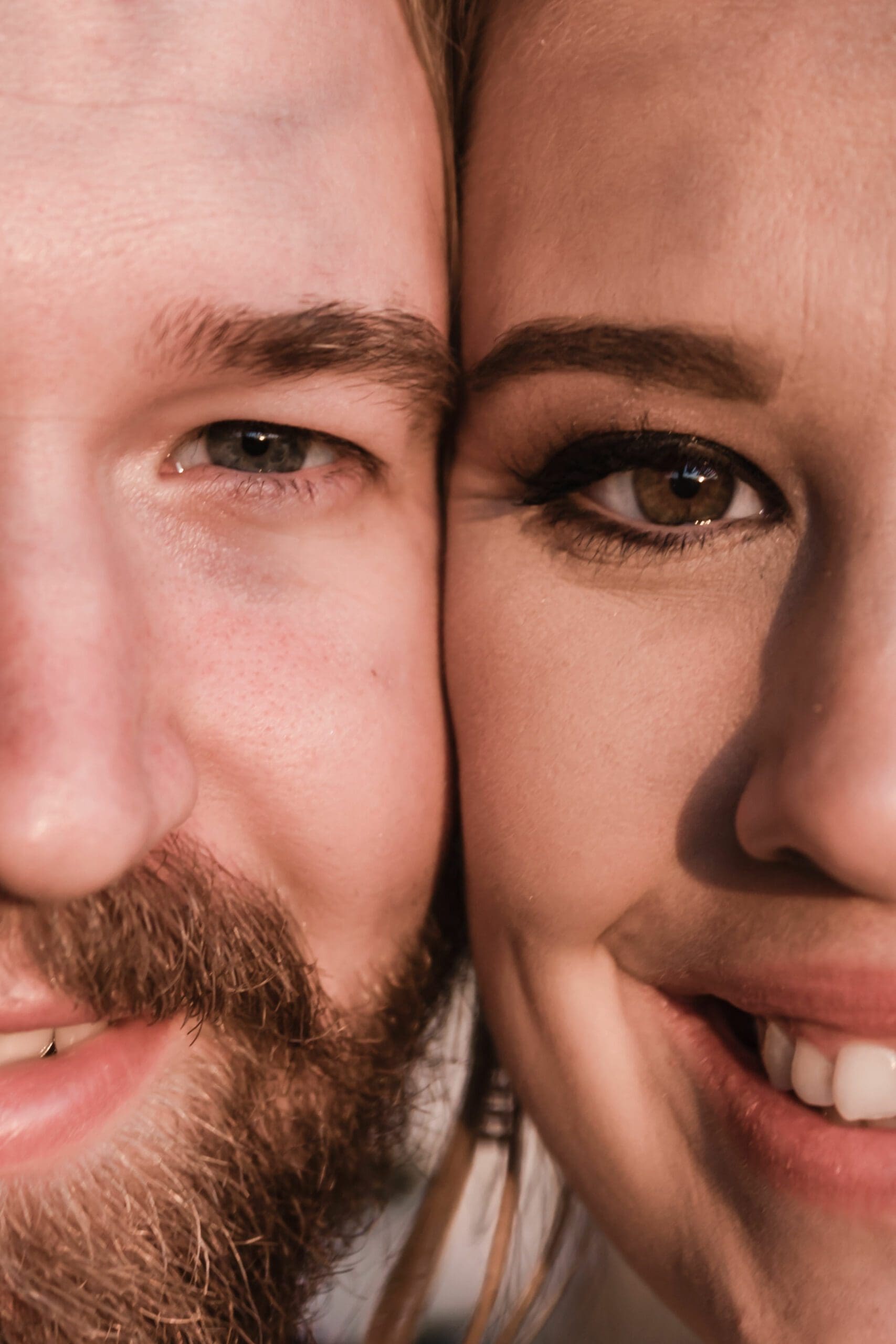Bride and groom cheek to cheek
