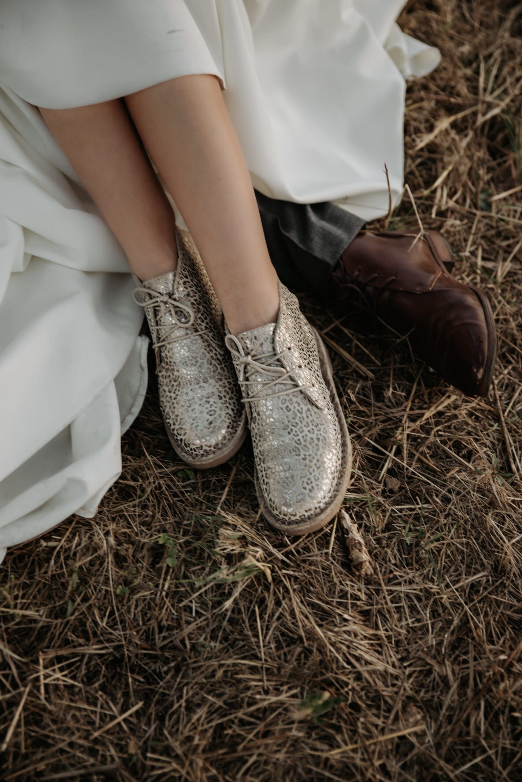 Bride wearing silver vellies