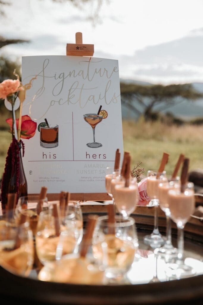 Signature drinks signage