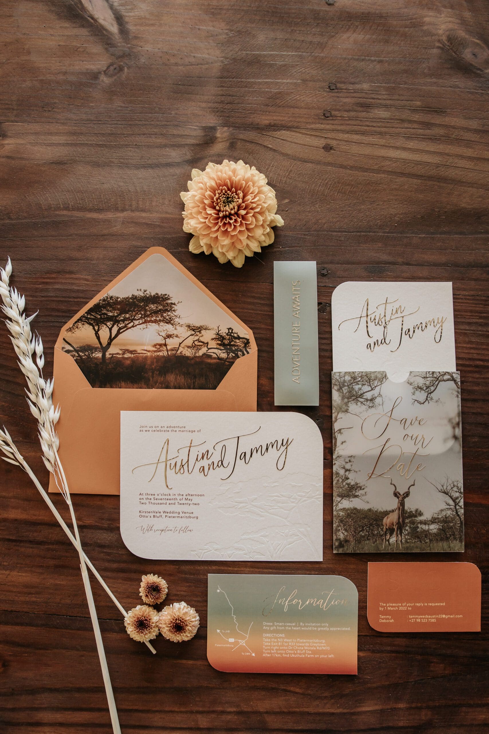 Bespoke African themed stationery suite