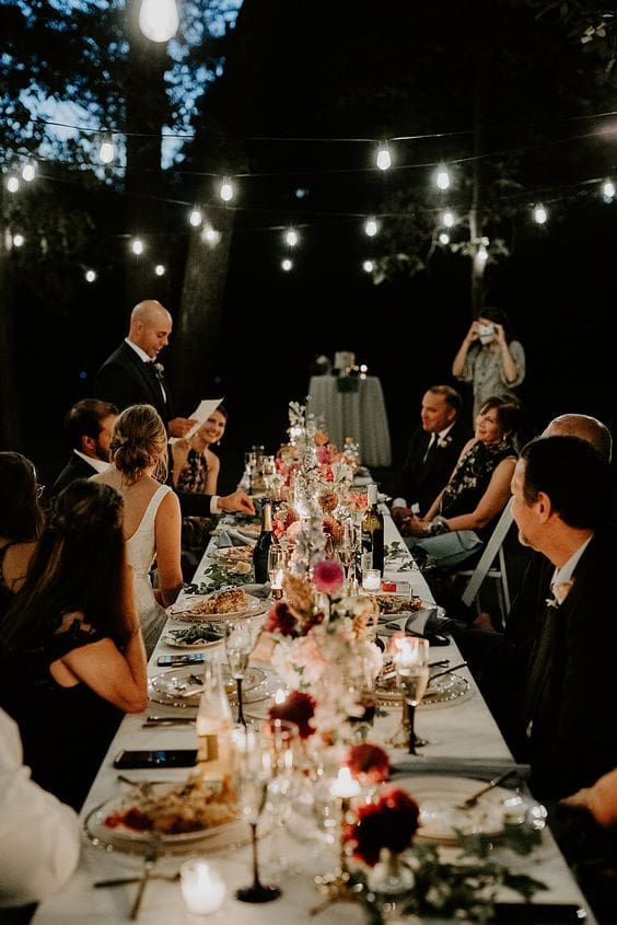 Speeches at intimate wedding ceremony
