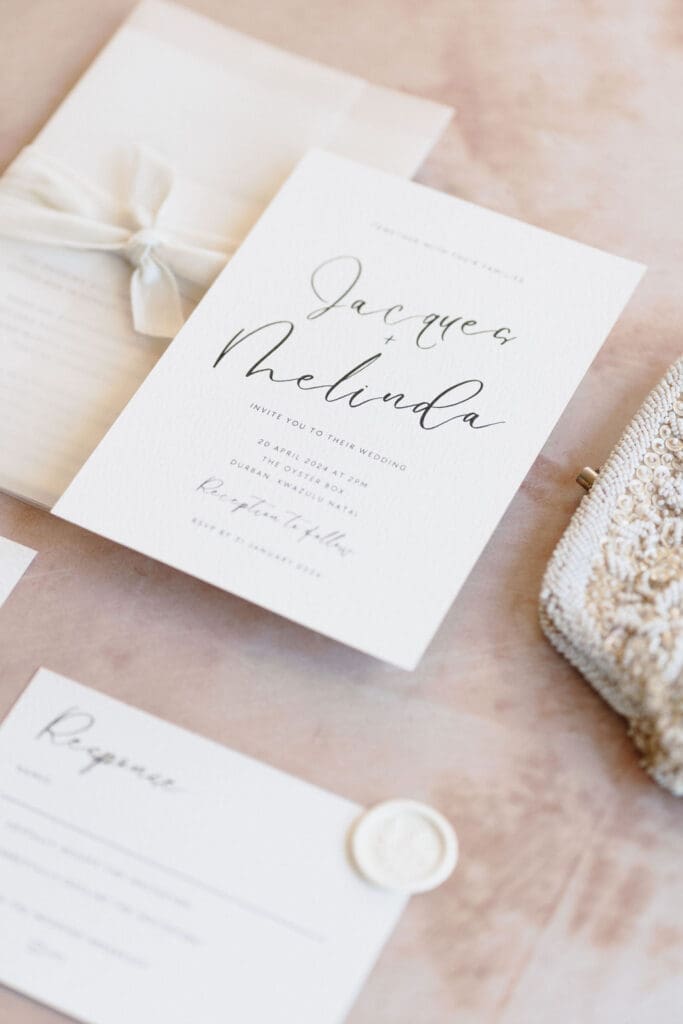 Willow-And-Mist-Stationery Close up of invitation card.