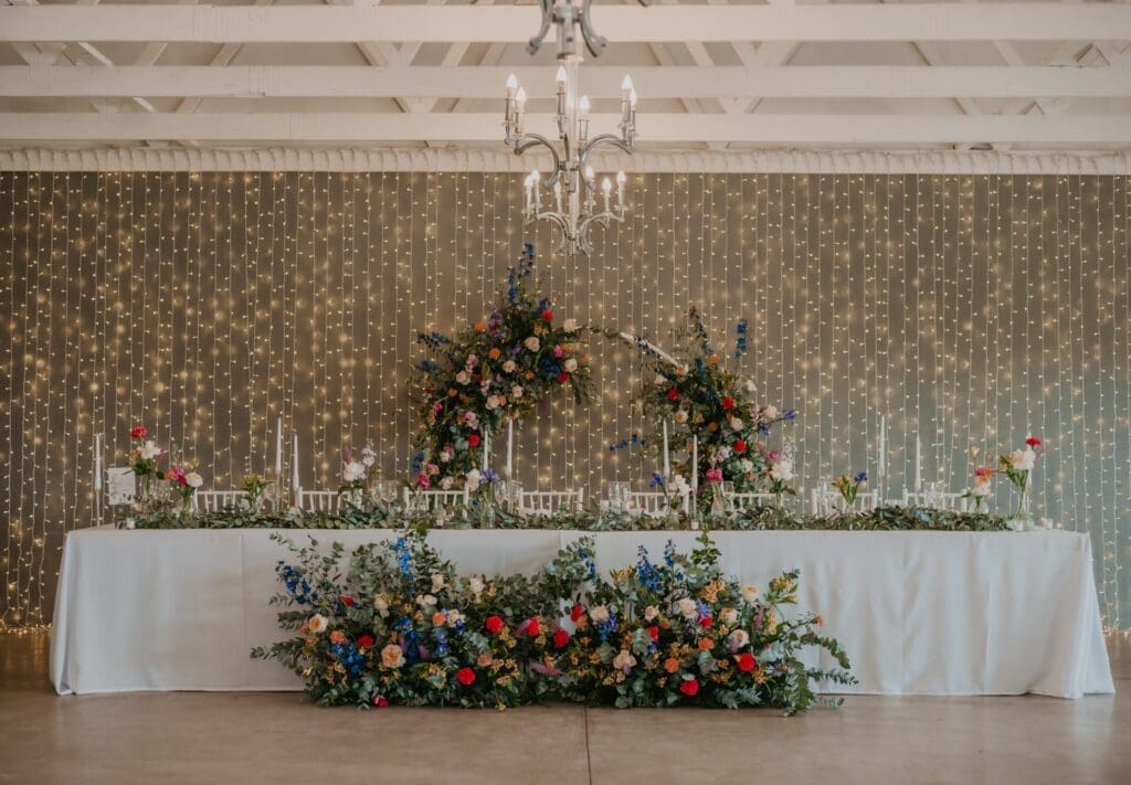 Colourful wedding flowers