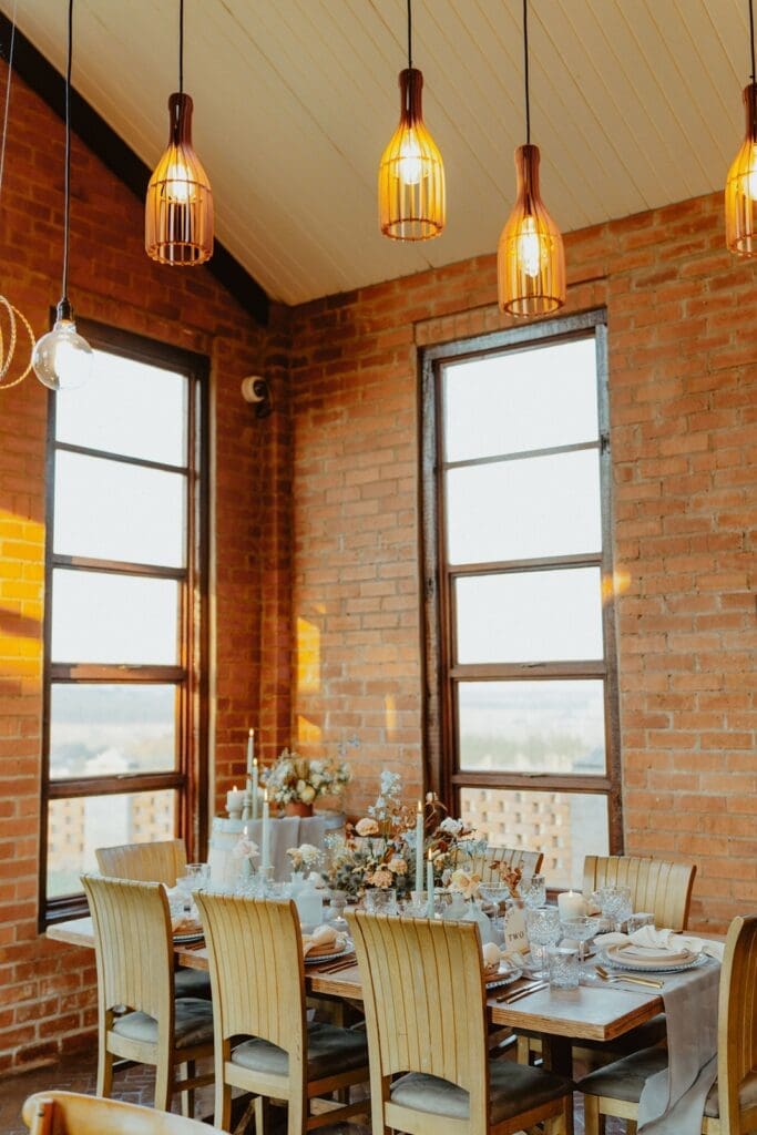 Table decor and hanging lights