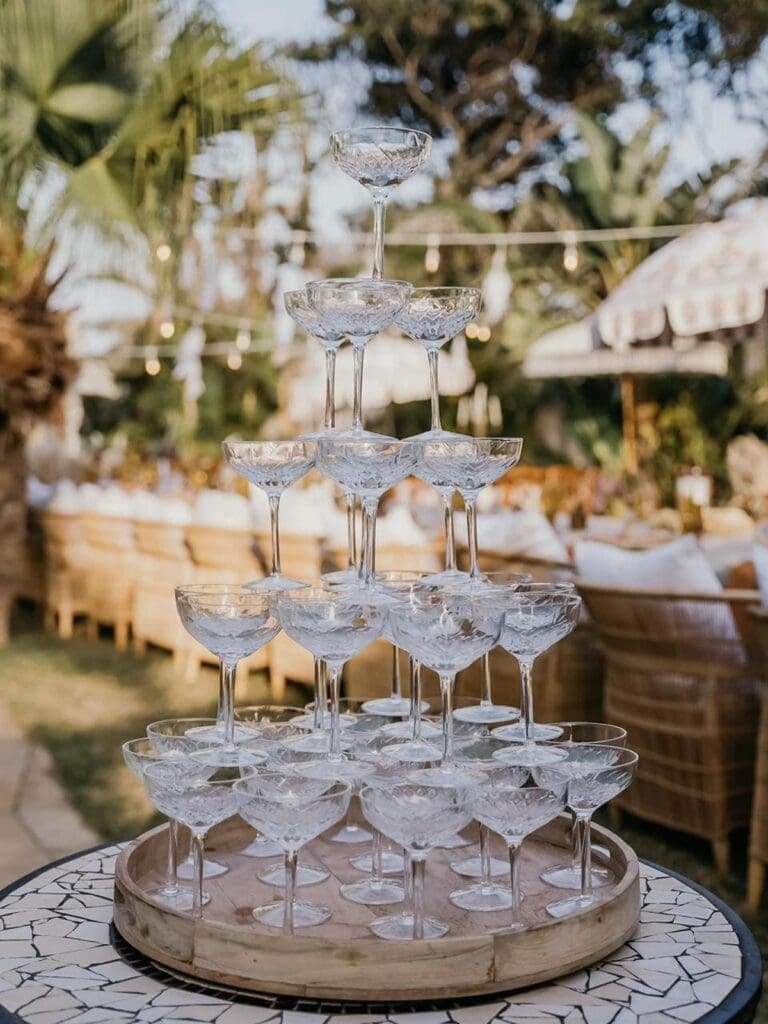 Champagne tower at Baron Beach House