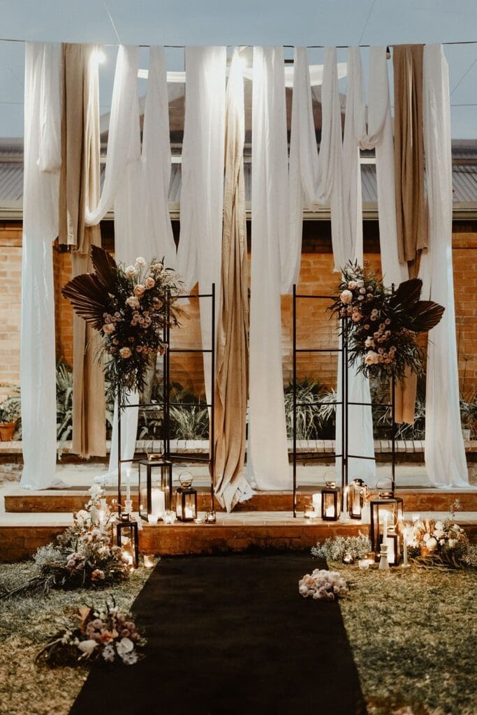 Atrium wedding ceremony setup at Highgate Wine Estate