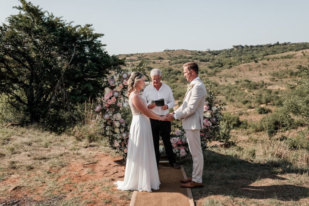 Jonathan Payne officiating bush wedding ceremony