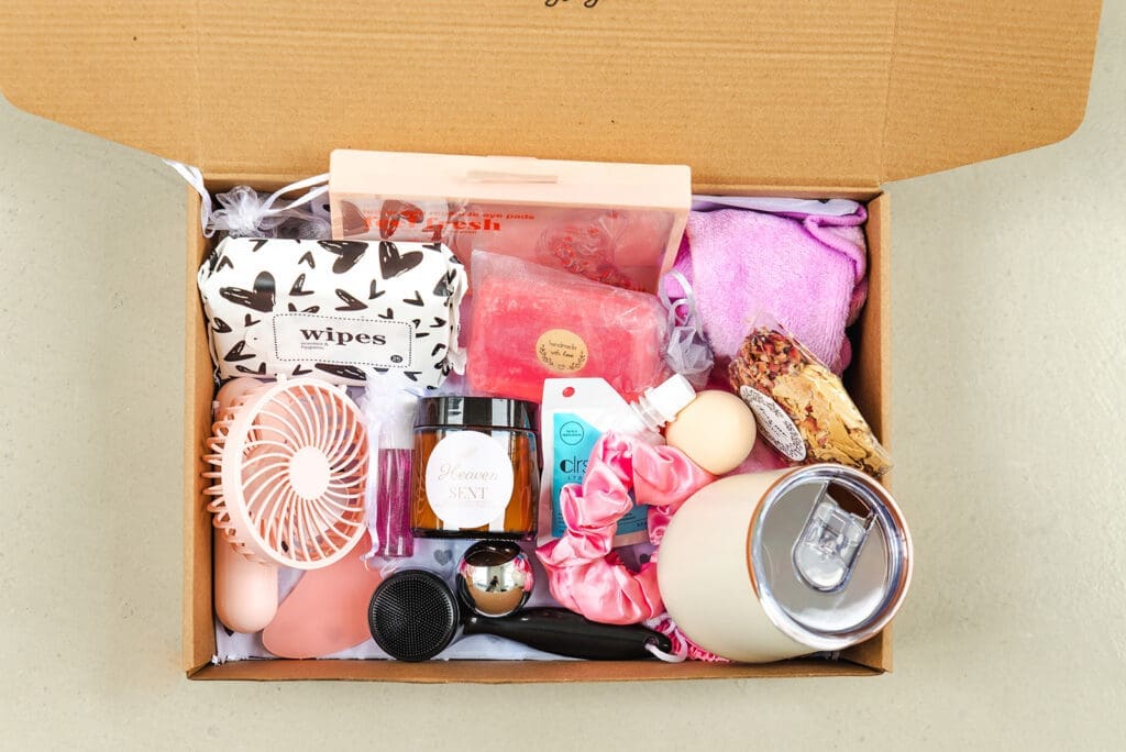 Heaven Sent Personalized Gift box of pink goodies