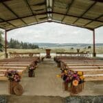 Undercover outdoor ceremony at Bushwillow Park overlooking dam