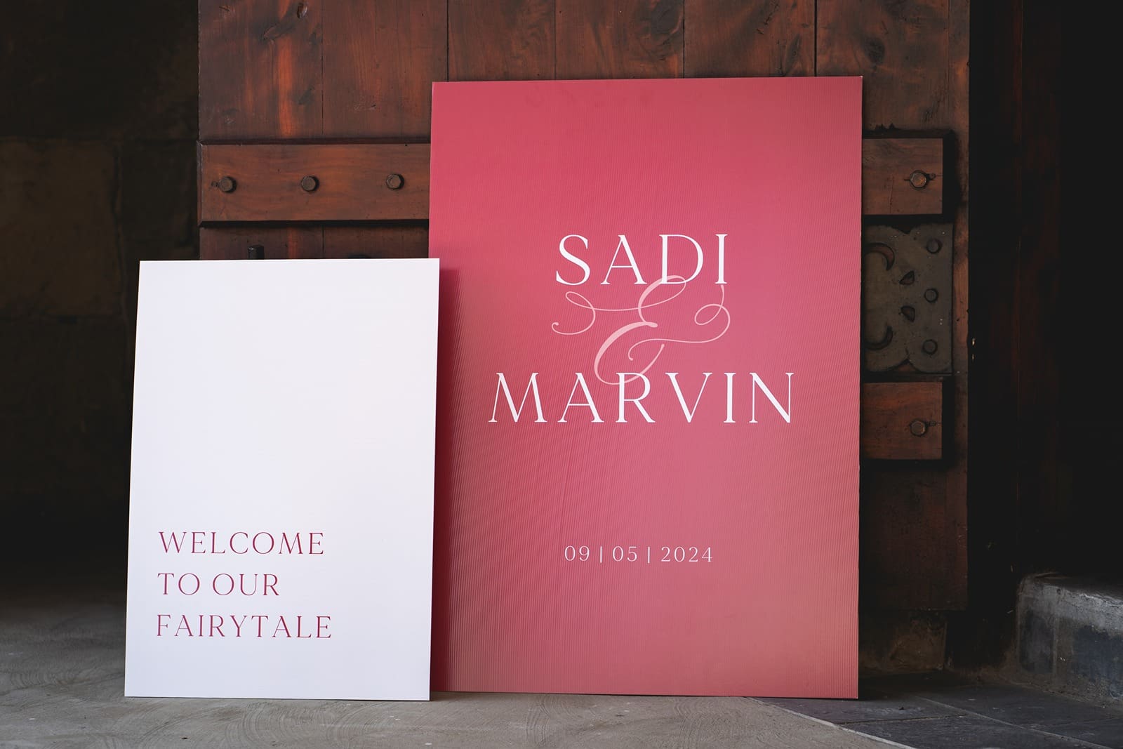Wedding stationery welcome signs